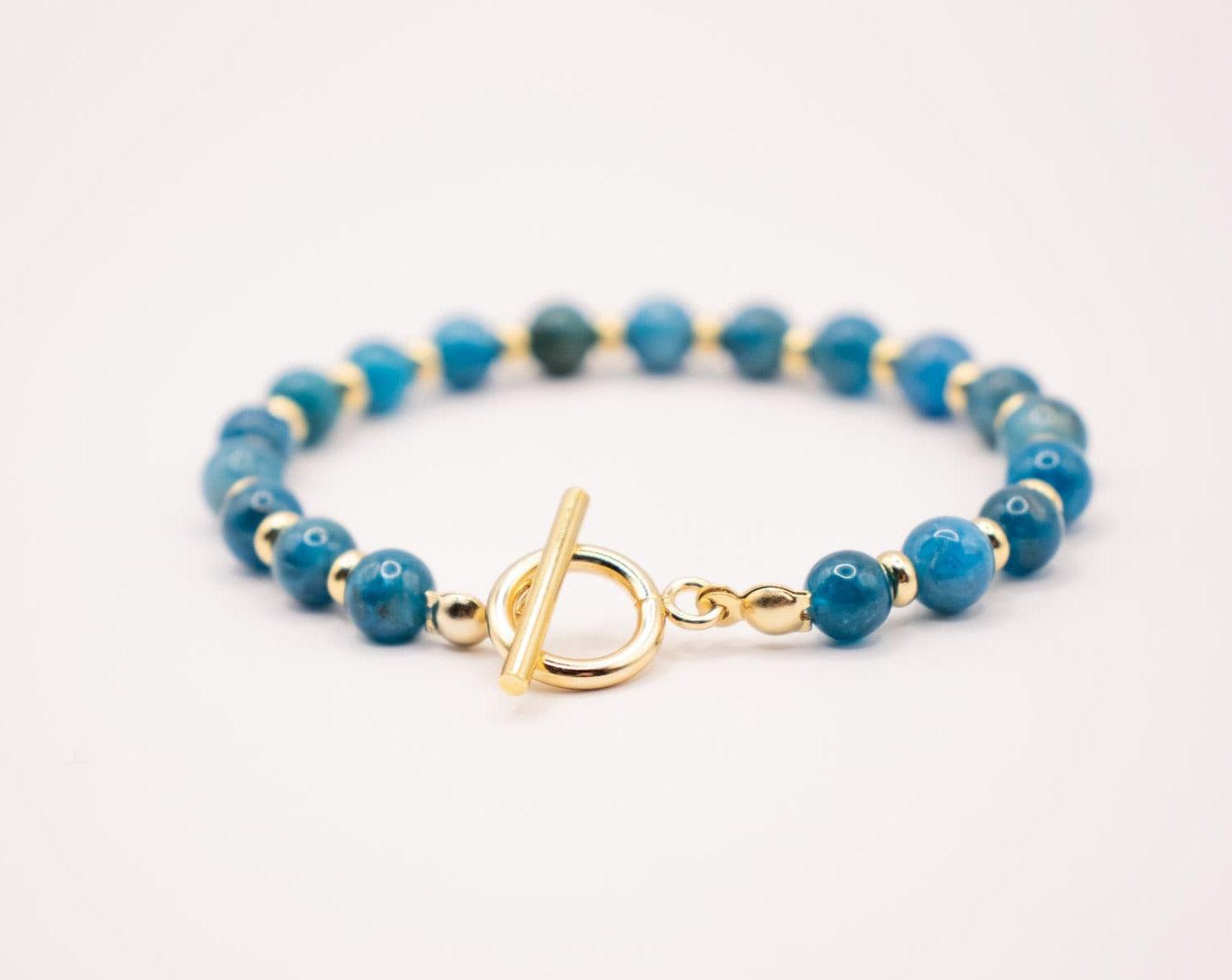CIRCÉ | Blue Apatite and 18 and 24 carat gold-plated bracelet